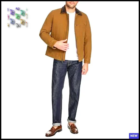 Classic Cotton Utility Jacket Corduroy Collar Vintage Aviator Style